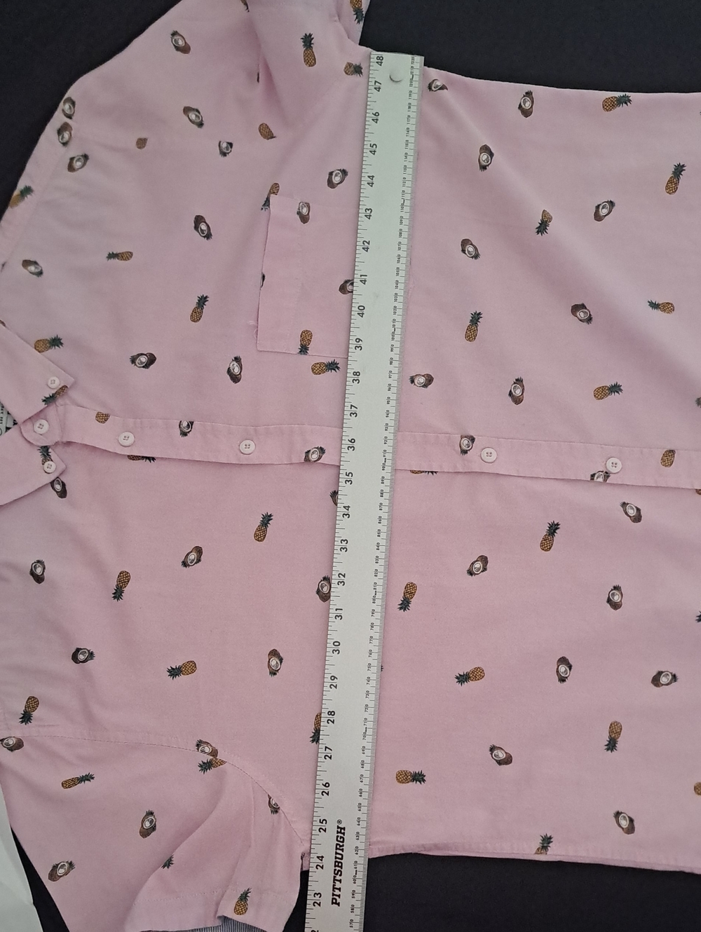 Sovereign Code Pink Short-Sleeve Button-Down Shirt with Pineapple Print - Picture 6 of 11